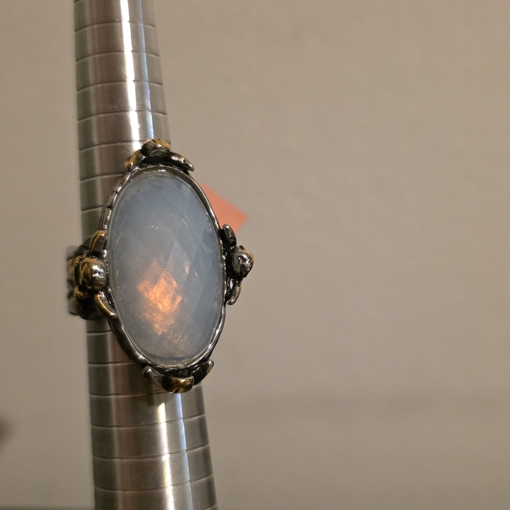 Elegant Moonstone Ring with Gold Accents